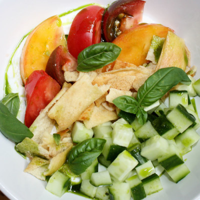 Cucumber, Tomato, and Basil Bowl