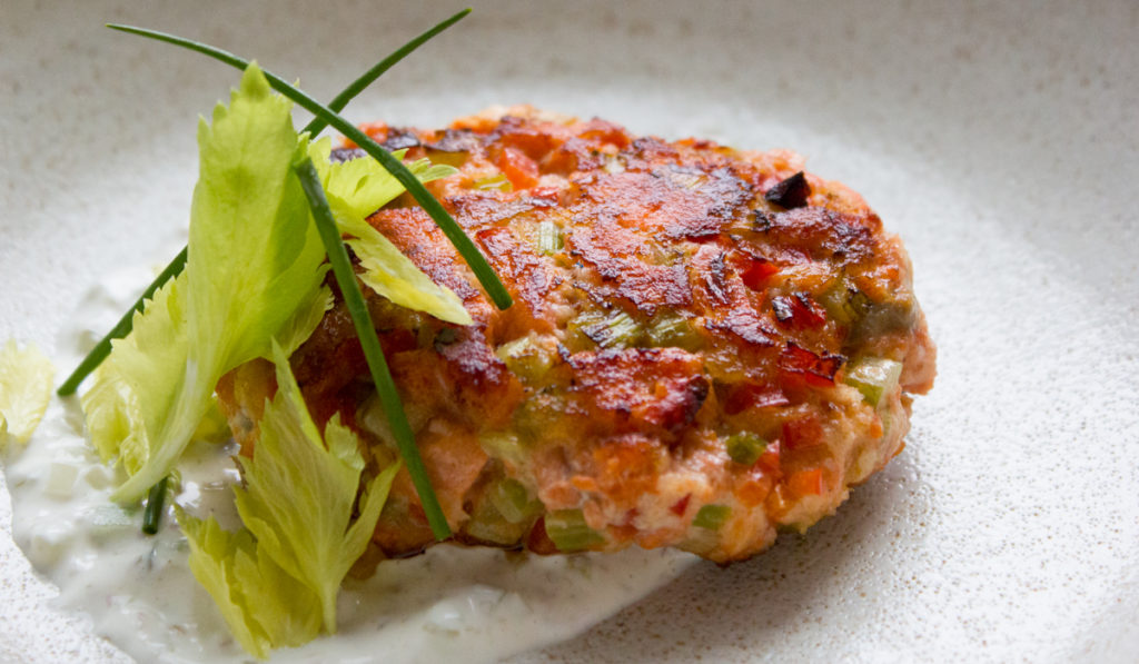 siggi's Icelandic-style yogurt: skyr - salmon cakes with tartar sauce