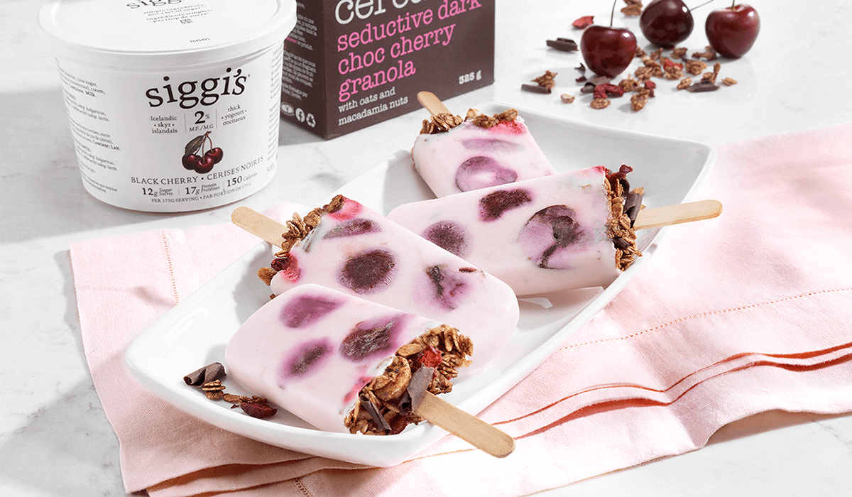 siggi's Icelandic-style yogurt: skyr - decadent yogurt cherry pops